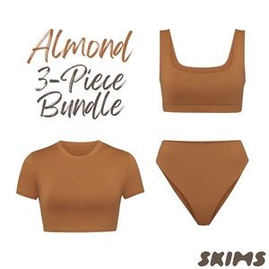 SKIMS Swim Almond L 3-piece Bundle